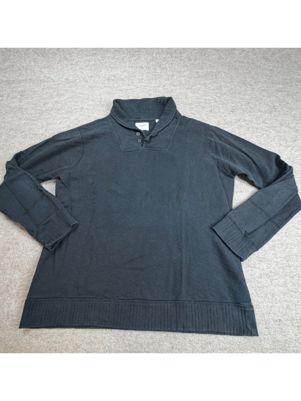 Billy Reid Mens Sweater XL Black Shaw Collar